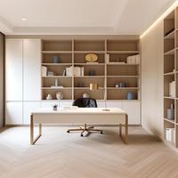 Ensemble de bureau et bibliothèque murale haut de gamme, mobilier d'étude sur mesure pour maison de luxe