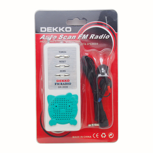 Pocket mini xách tay 2 AA pin khô dẫn đèn pin với kỹ thuật số AM/FM Radio và được xây dựng trong loa - Product Image 2