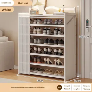 Porte-chaussures pliable multicouche de style moderne, sans installation et anti-poussière, pour la maison et la location d'appartements - Product Image 6