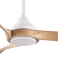 Lustre LED moderne et élégant en bois massif avec télécommande intelligente, ventilateur de plafond intérieur pour chambres à coucher