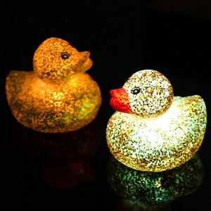 Bestseller 6Cm Plastic Children's <b>Bath</b> Toy Gold Glitter Sequin Water Play Cartoon Glowing Little Yellow Duck - Product Image 1