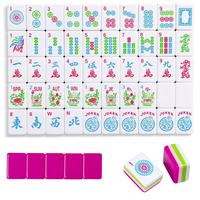Moderno Juego de Mahjong Americano Portátil de Acrílico Rojo Rosa de Lujo Automático para Reuniones Familiares y Entretenimiento