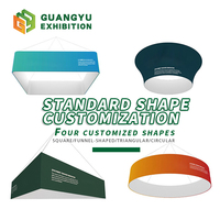 Enseigne de plafond personnalisée en tube d'aluminium, bannière suspendue pour salon professionnel, enseigne en tissu extensible, enseigne de plafond ronde, bannière suspendue