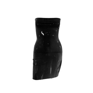 Vestido de noche ajustado de malla transparente sin tirantes para mujer, Mini vestido Sexy para discoteca, patrón sólido, teñido liso - Product Image 6