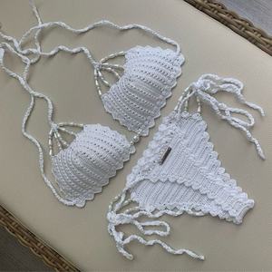 Conjunto de Bikini de Dos Piezas con Flores Bordadas a Mano en 3D, Tejido de Spandex, Personalizado por el Fabricante, Traje de Baño Sexy para Mujer - Product Image 3