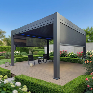 Pérgola Eléctrica Inteligente <span class=keywords><strong>de</strong></span> Aleación <span class=keywords><strong>de</strong></span> Aluminio Cuadrada, Ecológica e Impermeable para Terraza, Balcón o Piscina - Fácil Instalación, Resistente a la Lluvia - Product Image 1
