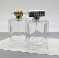 Flacon de parfum rectangulaire transparent de 100 ml, vide, avec pulvérisateur à brume fine – Vente chaude, directement de l'usine