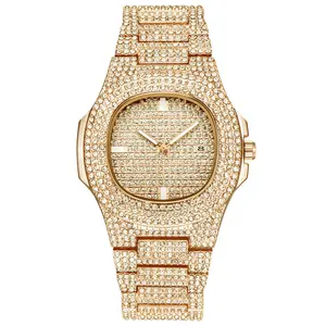 Sailing Jewelry Hip Hop Iced Out cuban Quartz Watch Fashion Diamond Quartz Analog Watch