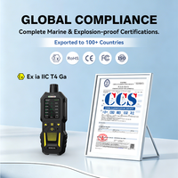 Détecteur multi-gaz marin 5 en 1 Bosean avec écran couleur, application Bluetooth, IP66, aspiration par pompe, pour gaz toxiques CH4, O2, CO, H2S, CO2, approuvé CCS