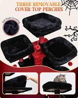 Torre para Gatos Starmoon para Gatos de Interior com Poste Arranhador, Rede, Plataformas, Condomínios e Cesto Suspenso Halloween