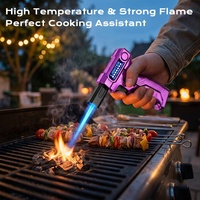 Briquet torche électrique au design moderne en forme de pistolet, coupe-vent, personnalisable, rechargeable au gaz butane, portable pour le camping, les cigares et l'extérieur