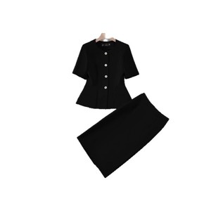 Women's Single Breasted Short Sleeve <b>Blazer</b> Skirt <b>Set</b> Worsted Anti Wrinkle Office Lady Commute YSY6612 - Product Image 5