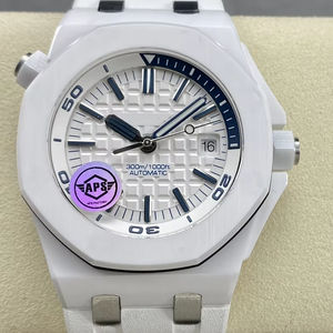 Nuevo buzo de alta calidad mecánico 42mm APS fábrica Cal. 3120 movimiento 15707 reloj impermeable de cerámica blanca - Product Image 1