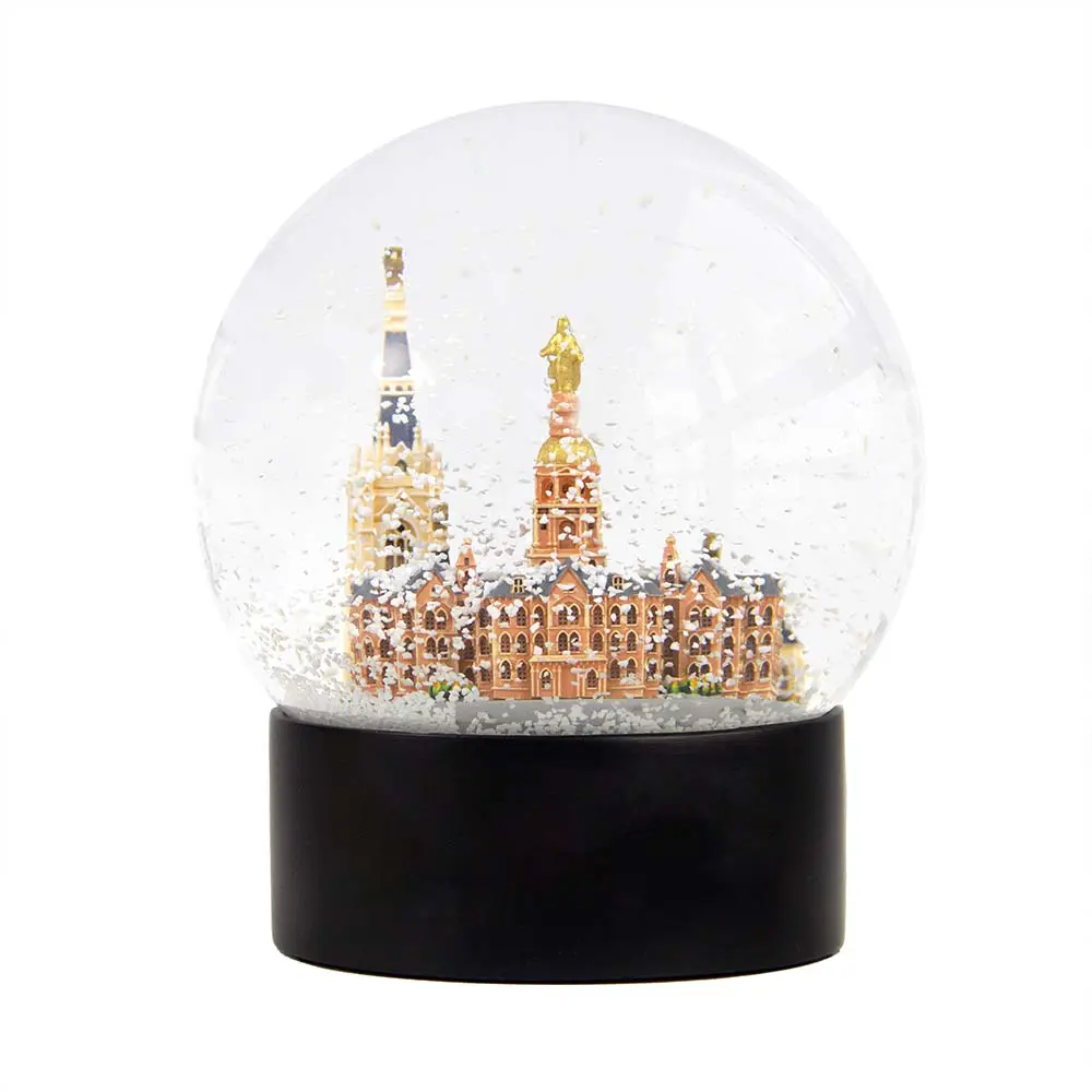 Custom 3D Design Building 100mm regalo palla di neve souvenir ornamento palla di neve palla di neve regalo di nozze su misura globi di neve/globi di neve