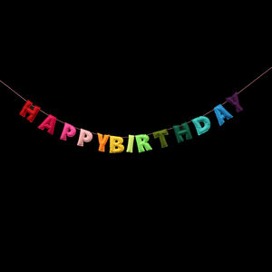 Pancarta de fieltro RPET para fiesta de <span class=keywords><strong>cumpleaños</strong></span> Friends Celebrate Birthday Party Banner - Product Image 6