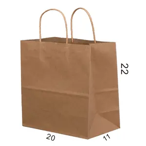 Wholesale Kraft Paper Handheld Bags For Delivery And Catering For Gift Wrapping And Food Service