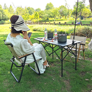 Folding Camping <b>Tables</b> and Chairs Set <b>Portable</b> Outdoor Camp Furniture Iron with Storage Bag for Travel Picnic Garden - Product Image 4