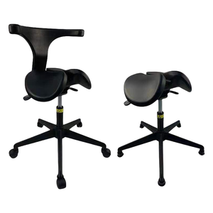 Taburete de belleza giratorio de cuero de altura ajustable con silla de ruedas Sillín para laboratorios salón dentista y farmacias - Product Image 5
