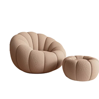 Fauteuil pivotant de style moderne, canapé paresseux confortable avec repose-pieds, pouf en tissu rembourré, canapé compressé en boîte