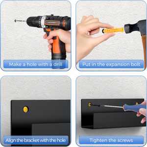 Support mural pour disques vinyles <span class=keywords><strong>en</strong></span> métal robuste <span class=keywords><strong>en</strong></span> forme de <span class=keywords><strong>U</strong></span> Étagère murale du fabricant personnalisable pour la collection de disques - Product Image 6