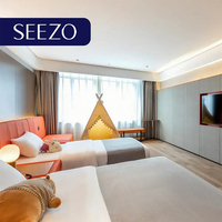Maßgefertigtes Luxus 5-Sterne-Hotel Schlafzimmer-Möbelset Modernes Holzpaneel Kingsize-Bett Komplettes Matratzenset