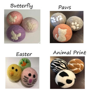 Boules de séchage en laine Boules de séchage amusantes avec fleur Boules de laine faites à la main pour boules de séchage mignonnes Blanchisserie Adoucissant naturel réutilisable - Product Image 4