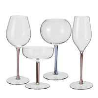Verres à glace et coupes à champagne/martini en verre borosilicate à long pied, colorés sur mesure Samyo