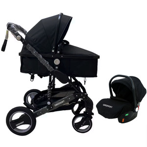 Luxury Baby Stroller 3 in 1 Folding Bi-directional High Landscape Stroller With Carseat Baby Pram China - Product Image 3