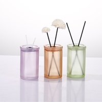 Bouteille d'aromathérapie en verre, flacon d'huile essentielle, diffuseur à bâtonnets en verre dépoli coloré, vente en gros pour désodorisant de maison et salle de bain