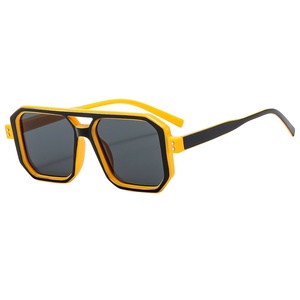 Gafas de Sol Vintage de Marca de Lujo, Unisex, Nuevas, a la Moda, Montura Cuadrada Extra Grande, Doble Puente, Logotipo Personalizado, UV400, Acrílico, Metal, PC - Product Image 2