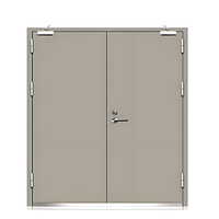 Porte coupe-feu en acier inoxydable avec barre anti-panique pour usage extérieur