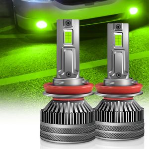 Bombilla <span class=keywords><strong>LED</strong></span> para Faros Delanteros, Luz Alta y Baja, Bombilla Antiniebla para Reemplazo de Halógeno H4 H7, Bombilla <span class=keywords><strong>LED</strong></span> H8 H9, Bombillas de Luz Verde Limón - Product Image 1