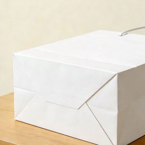 Bolsa de Cartón Blanca Reciclable Personalizada con Ojo de Grommet para Compras, Zapatos, Ropa y Regalos Empresariales - Product Image 2