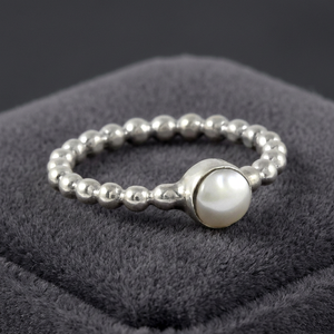 925 Sterling Silver Freshwater Pearl AA Grade Round Shape Cute Style <b>Dainty</b> Handmade <b>Ring</b> for Women OEM ODM - Product Image 3