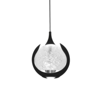 Luminaire suspendu LED sphérique élégant en aluminium gris, hauteur réglable, lumière blanc chaud 4000K pour comptoir de bar et salon