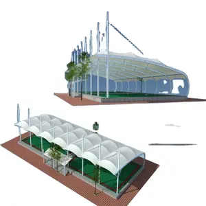 Structural Steel Frame Tensile Membrane Structure Garages Canopies Carports Sheds Building