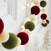 Corona Navideña, Ratán, Cadena de Bolas Navideñas, Adorno Colorido, Corona Circular, Decoración para Colgar en el Árbol de Navidad