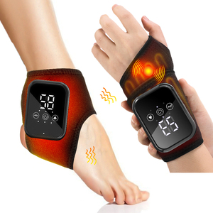 Compresión caliente inalámbrica Muñeca Tobillo Masajeador Calefacción portátil Vibración Masaje Cinturón para mano Pie - Product Image 1