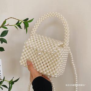 New Luxury Brand Designer PU Women's Messenger Bags Pearl Zip Beaded Trending Street Trend <b>Small</b> Size <b>Handbag</b> Tanjing - Product Image 2