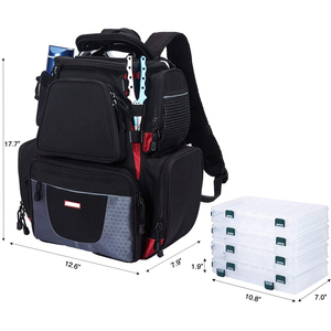 Pescar – <span class=keywords><strong>sac</strong></span> à <span class=keywords><strong>dos</strong></span> de grande capacité pour la pêche à la <span class=keywords><strong>carpe</strong></span>, outil étanche d'extérieur, avec 4 boîtes de matériel, design personnalisé - Product Image 1