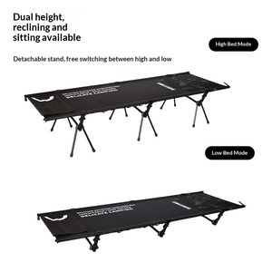 Outdoor Aluminum <b>Frame</b> Oxford Cloth Extra <b>Large</b> Size Portable Folding Bed 150kg Load Capacity 3.25kg Lightweight Camping SK94102 - Product Image 2