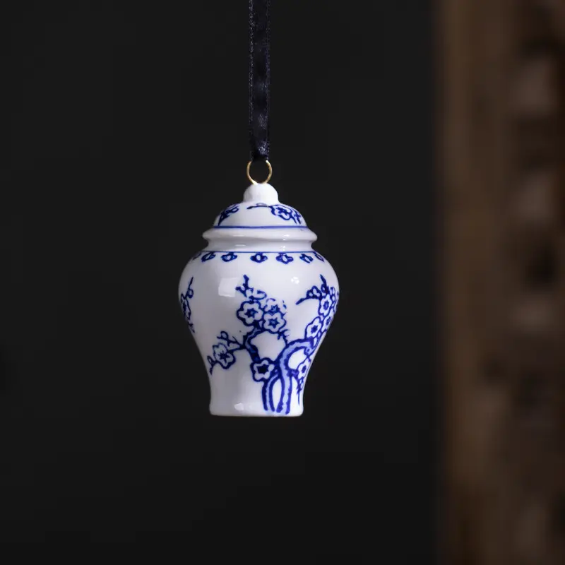 Home Decor Chinese Stijl Keramische Bloemenvaas Groothandel Antiek Aardewerk Blauw En Wit Porselein Kleine Vaas