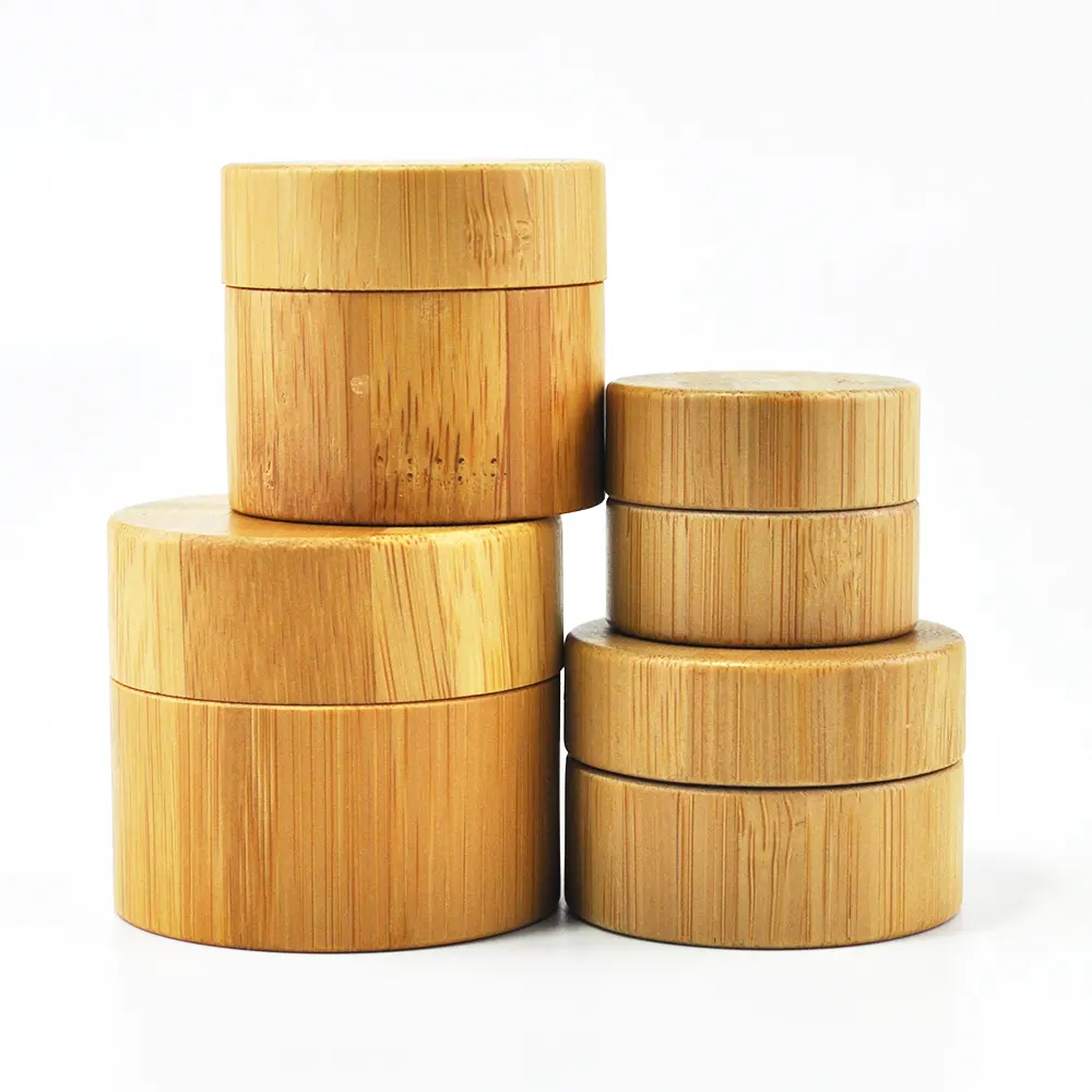 Luxury Eco Friendly 50ml 100ml 200ml 250ml Empty Cosmetic Bamboo Jar Wooden Container With Pp Inner