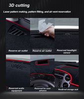 Housse de tableau de bord de voiture de luxe Luerman avec protection et décoration, 100% polyester noir absorbant anti-poussière pour Toyota Auris 2008