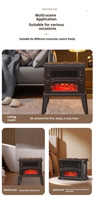 2025 calentador PTC de <span class=keywords><strong>tipo</strong></span> más nuevo, <span class=keywords><strong>chimenea</strong></span> eléctrica independiente de 2000W sin calefacción, calentador de dormitorio de espacio radiante - Product Image 4