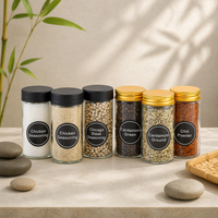 Bouteilles en verre hermétiques de 4 oz pour herbes et assaisonnements, contenants de stockage en verre pour épices avec couvercle en aluminium, vente en gros pour la cuisine