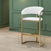 Tabourets de bar luxueux pour salon de beauté, tabourets modernes et simples à dossier haut, chaises de bar pour café