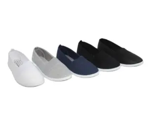 Señoras niñas Slip-on inyección lona plimsole encaje hasta zapatos de marca zapatos de estilo caminar