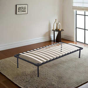 Cadre de lit simple en acier avec <span class=keywords><strong>sommier</strong></span> <span class=keywords><strong>à</strong></span> <span class=keywords><strong>lattes</strong></span>, sans <span class=keywords><strong>sommier</strong></span> <span class=keywords><strong>à</strong></span> ressorts, facile <span class=keywords><strong>à</strong></span> nettoyer, faible entretien - Product Image 2