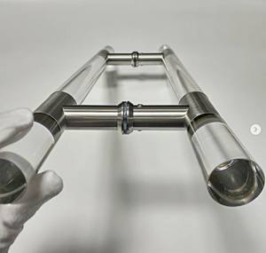 HLD-010 Kristal Pintu Menangani Plastik <span class=keywords><strong>Handle</strong></span> Pintu Utama Gagang Pintu - Product Image 3